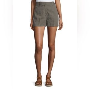 Theory Calila Linen Shorts in Moss (NWT)